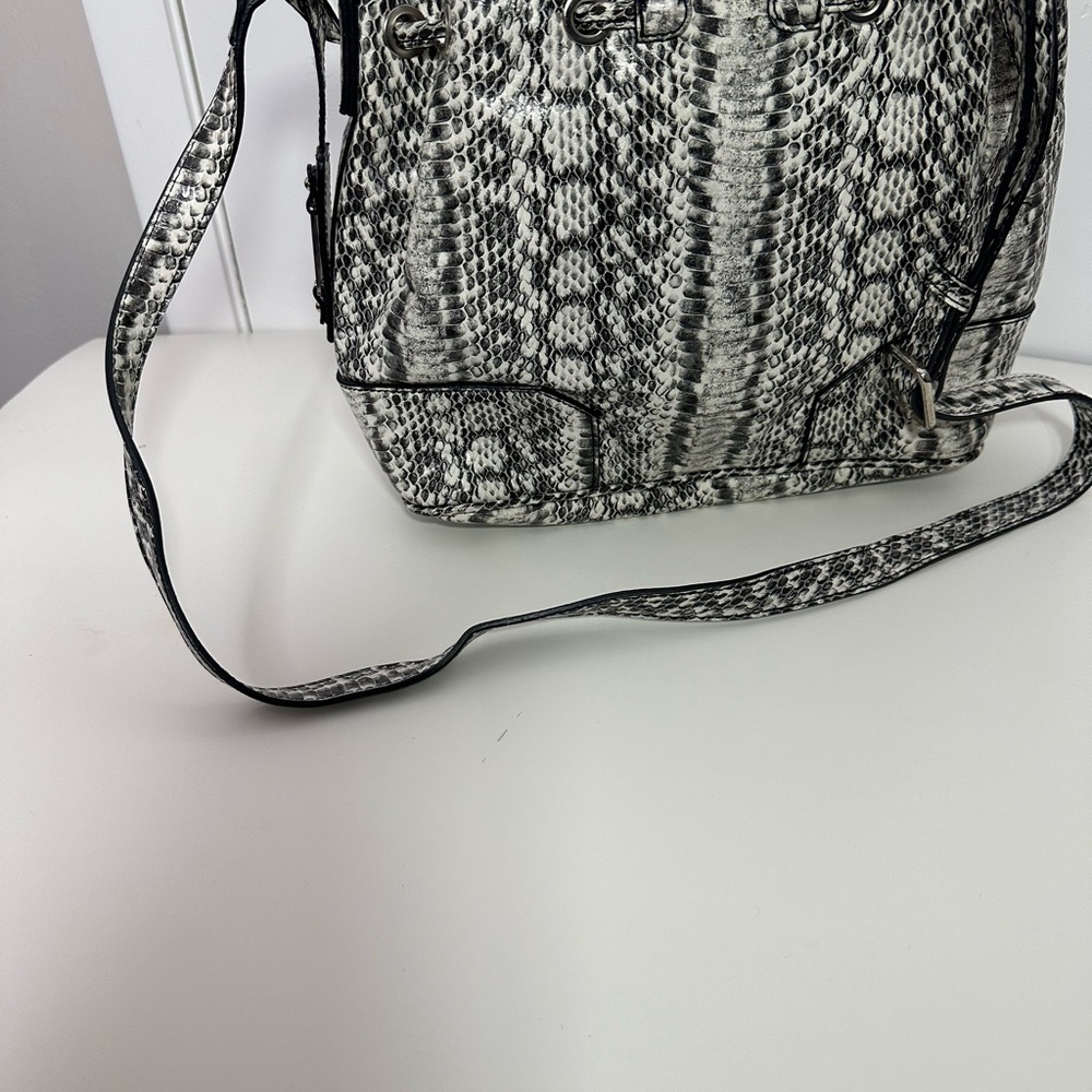 Nine West Reptile Print Drawstring Crossbody Buck… - image 7
